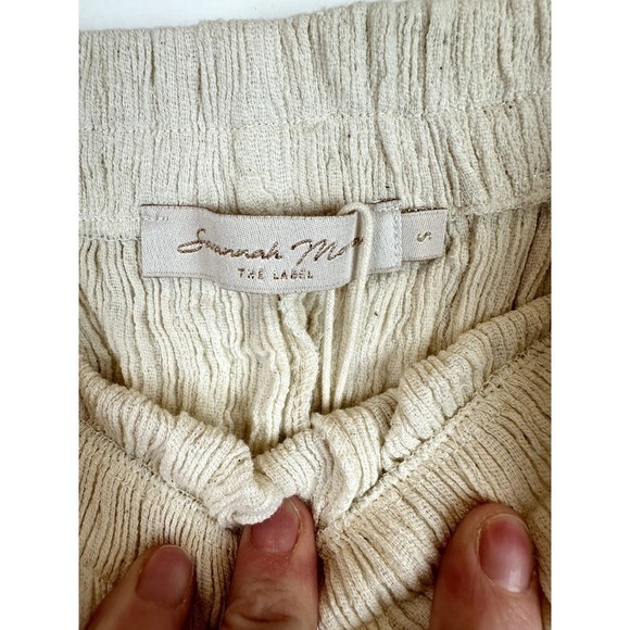 NWT Savannah Morrow The Label Naia Crinkled Cotton Pants SML - Picture 4 of 9